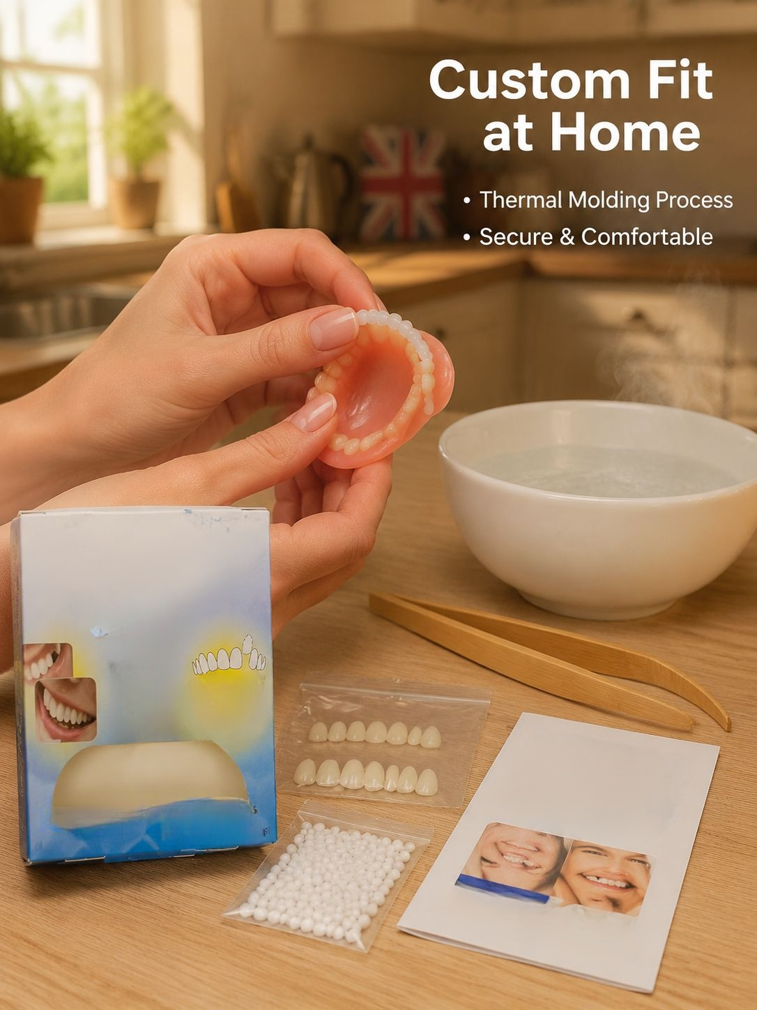 Simulated Denture Kit Perfectly Fitted for a NaturalLooking Smile