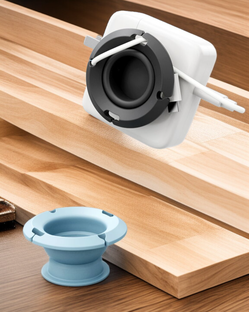 Datenkabel-Wickler für ausnehmbare Ladegeräte in Nahaufnahme