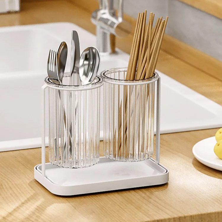 多功能餐具收納架 廚房台面筷子筒一體式置物盒