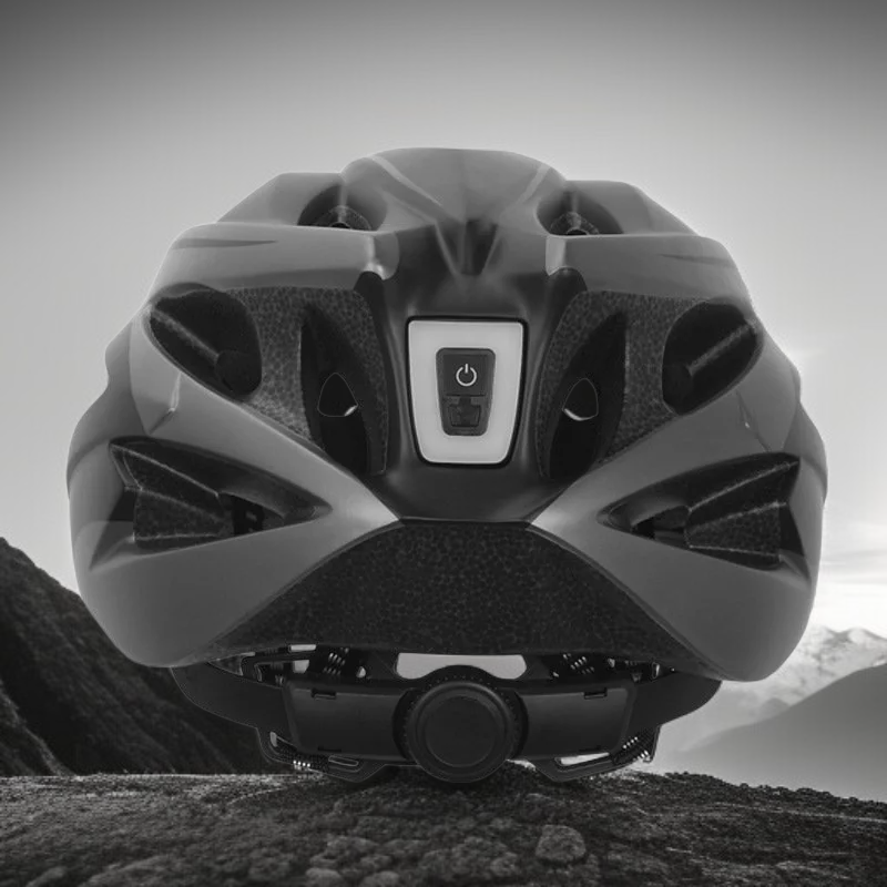 Leichter In-Mold Fahrradhelm mit integrierter Schutzbrille und Rücklicht für Damen und Herren