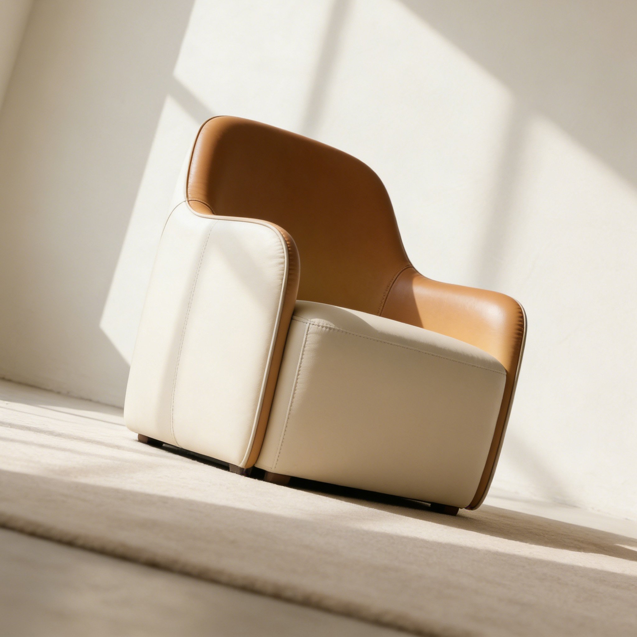 レザー調カラーシングルソファの全体写真