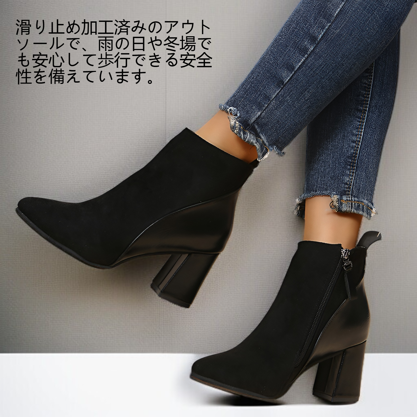 高品質レザーを使用した女性用ハイヒールブーツ