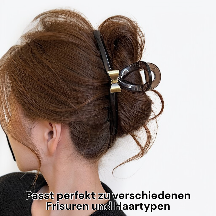 Nahaufnahme des Retro Haarclips mit Schleife