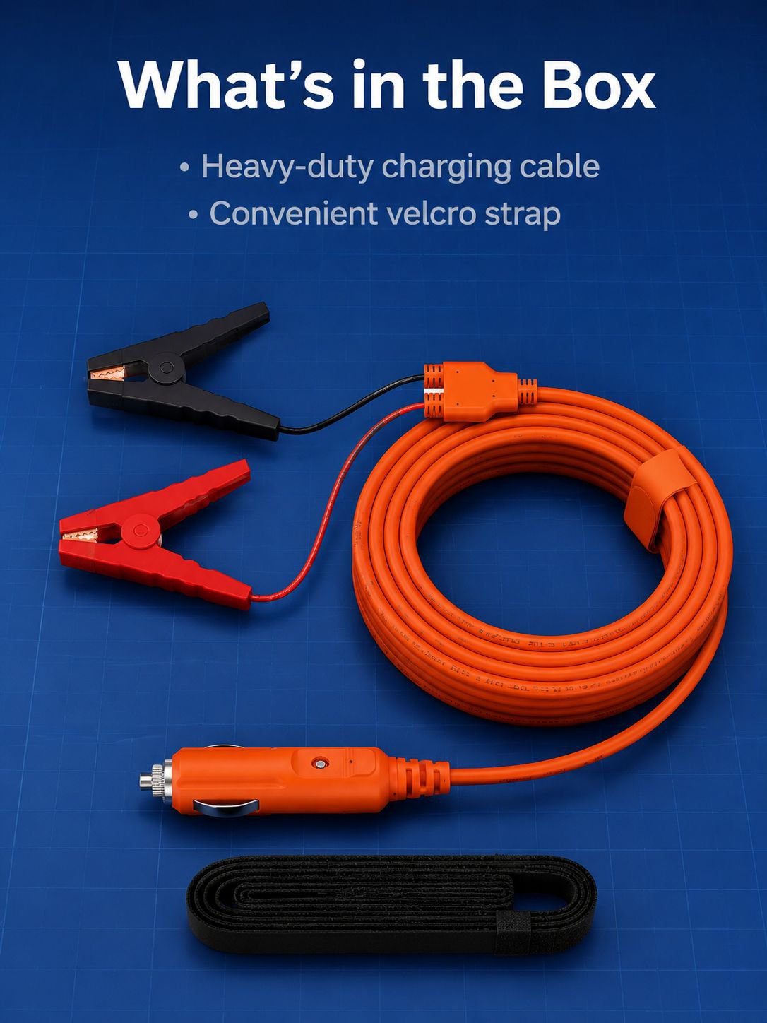 Easy to use car battery charging cable connecting two cars