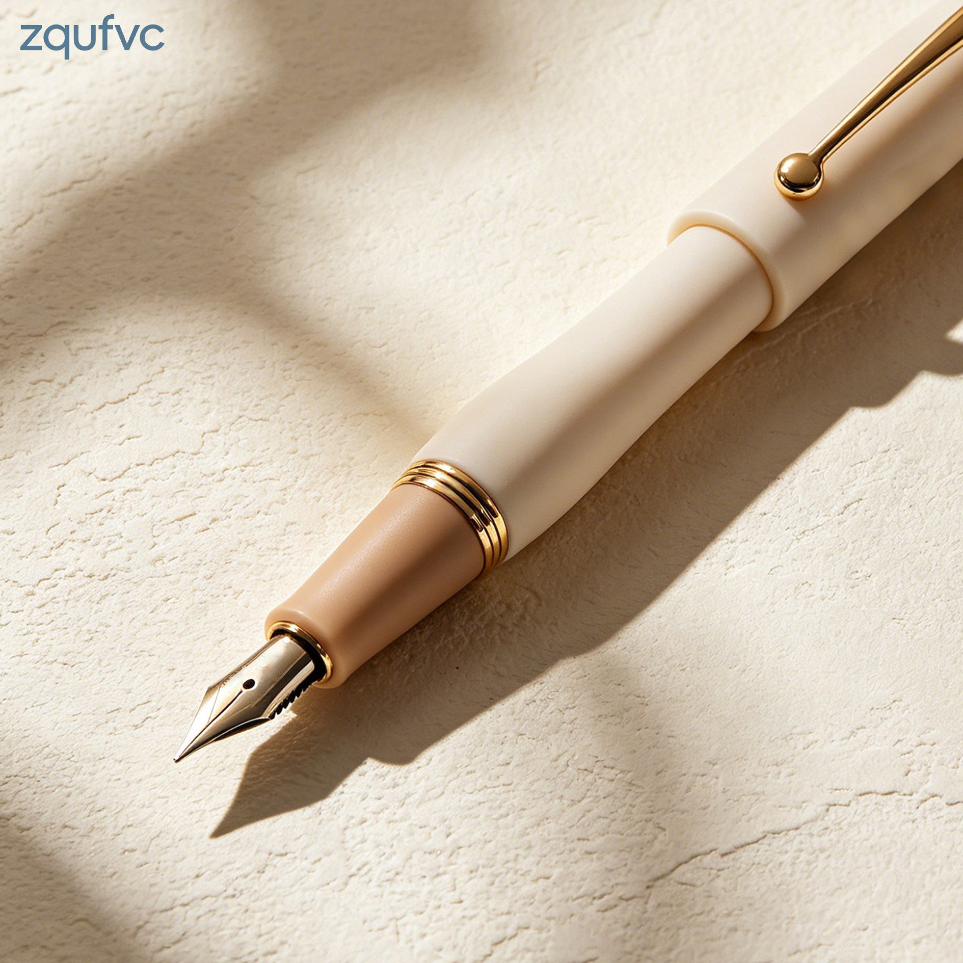 Close-up of fountain pen gold nib