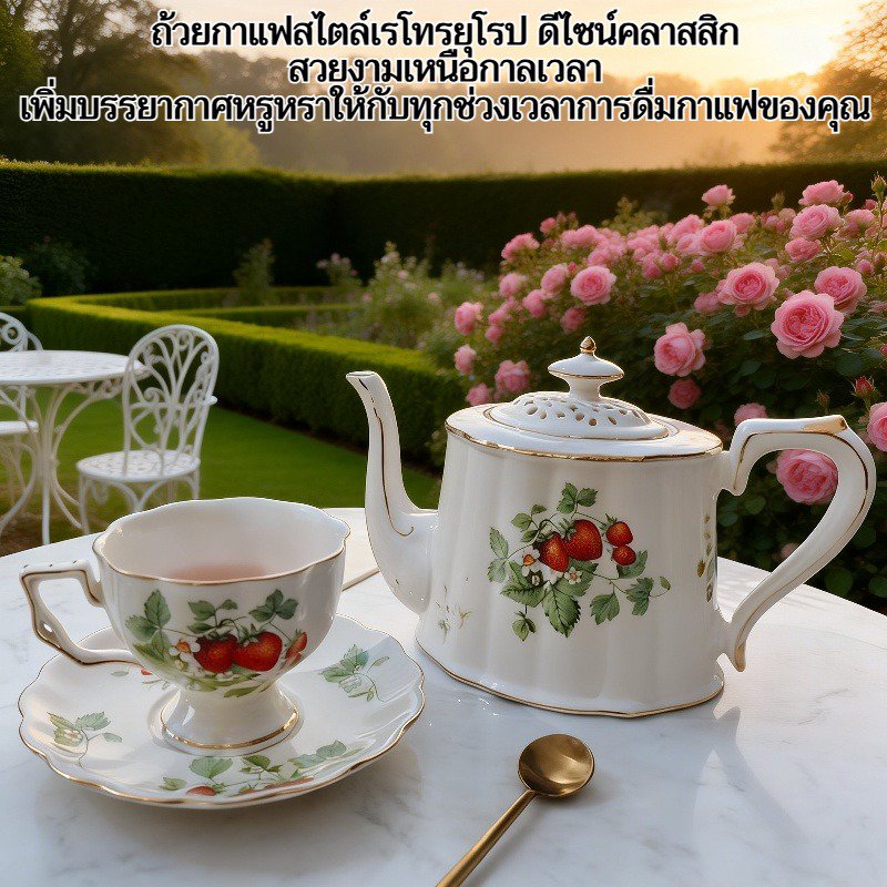 ถ้วยกาแฟสไตล์เรโทรยุโรป