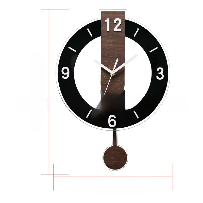 Nordic Style Wooden Grain Wall Clock for Living Room