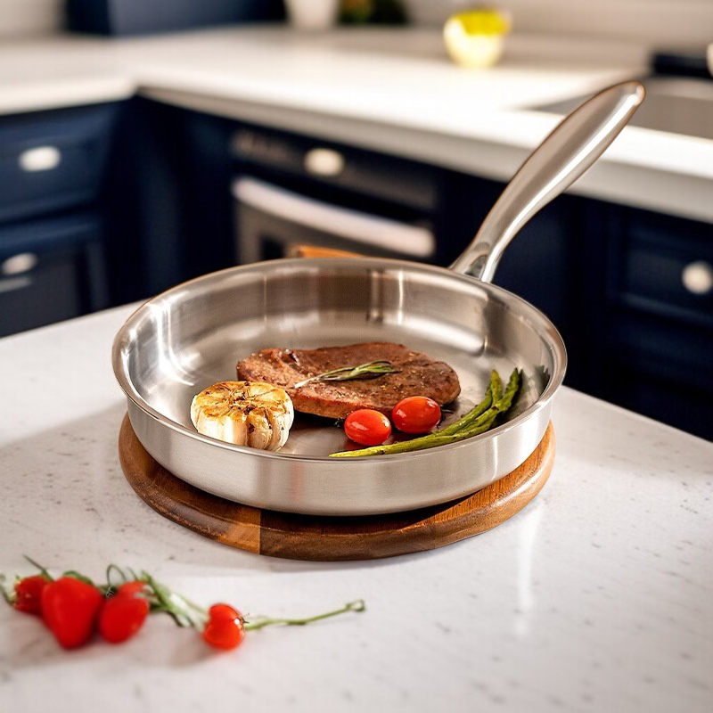 Sartén de acero de tres capas para cocina de inducción