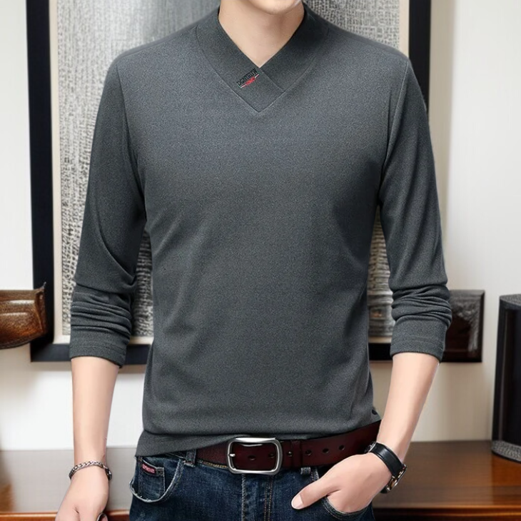 秋と冬の男性のボトムシャツスリムソリッドカラー快適なアウトドア