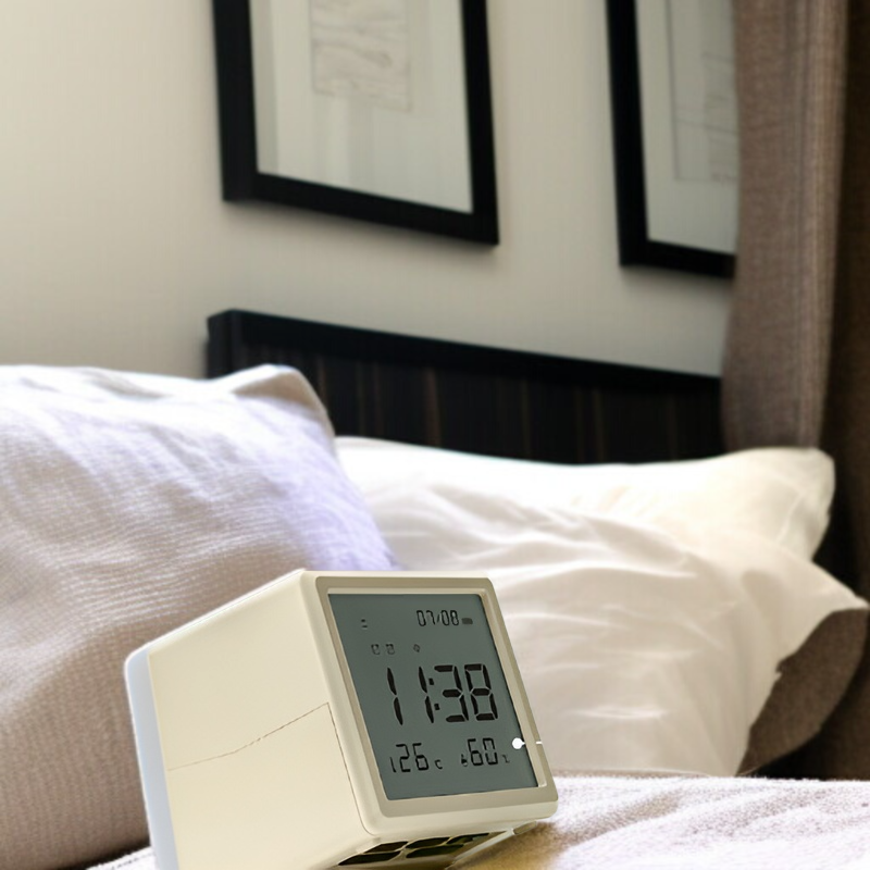 シーソー目覚まし時計ナイトライト、無段階調光、温度と湿度表示、ワンタッチスイッチ付きデュアル目覚まし時計、デスクトップLED大画面デジタルディスプレイ時計、多機能ナイトライト、ベッドサイドランプ、Ty