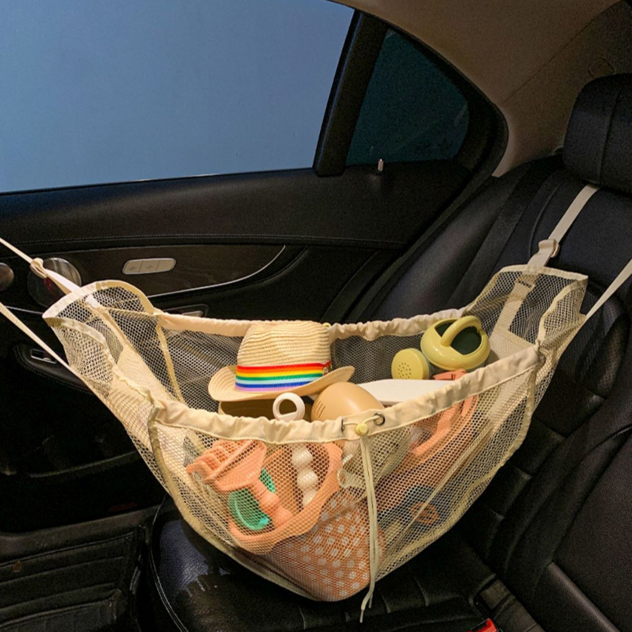 車用吊床式收納網 [車內吊床行李收納] 防止行李滑動