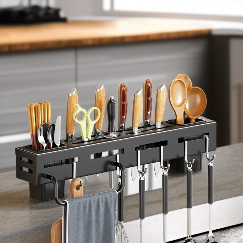 주방 벽걸이 칼＆젓가락 수납 선반
