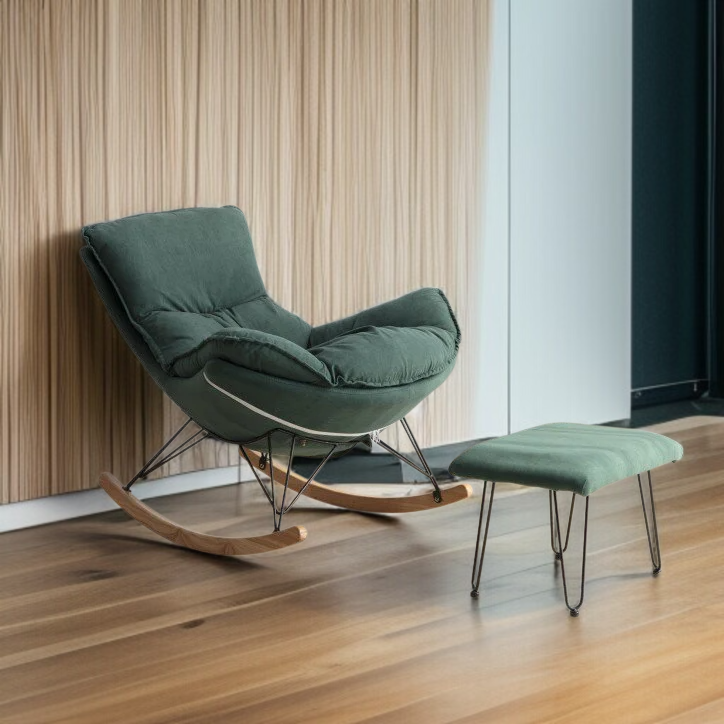 Living Room Balcony Lazy Rocking Chair Nordic Style Nap Leisure Recliner