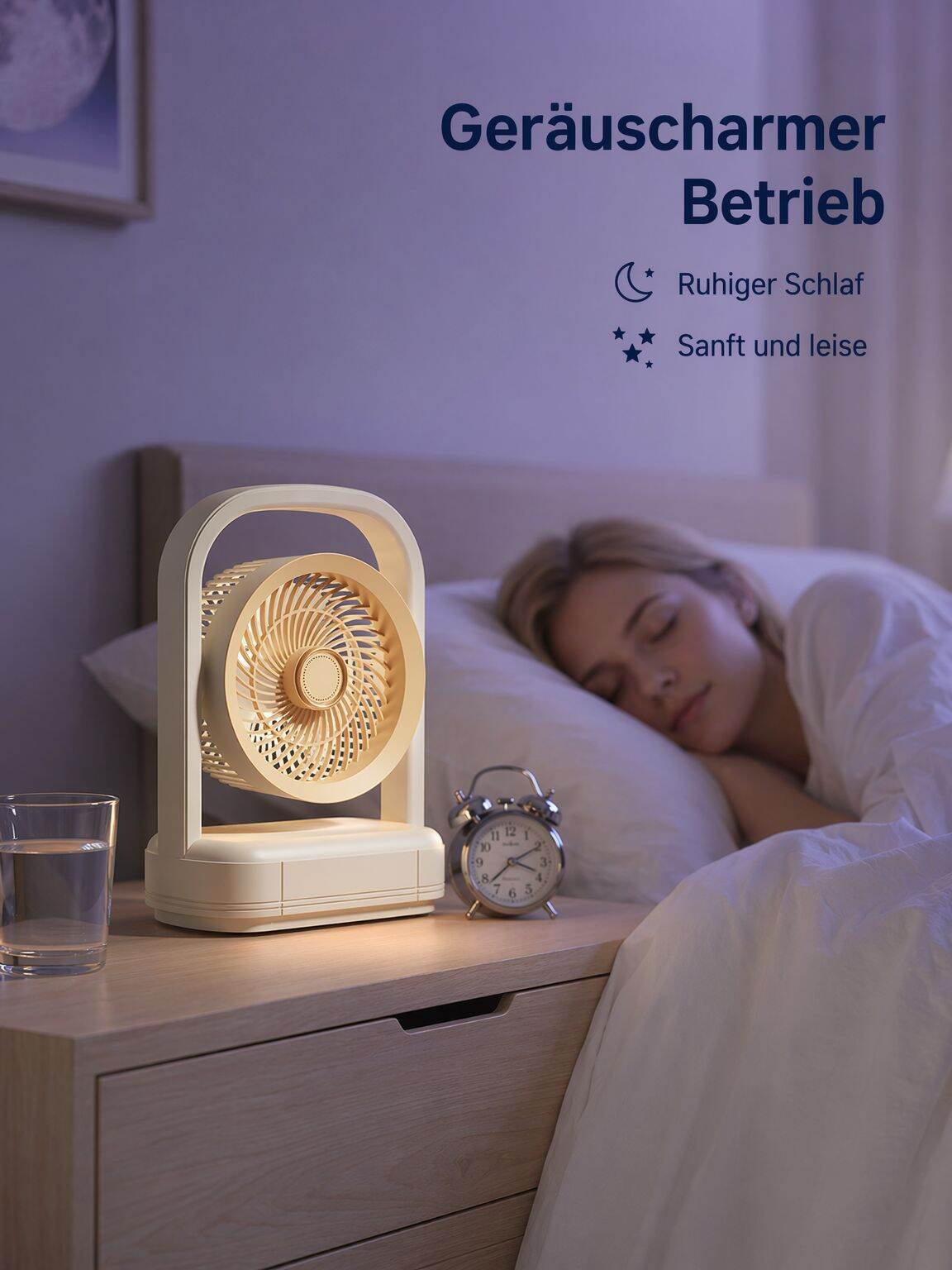 Tischventilator mit starker Windkraft und Beleuchtung