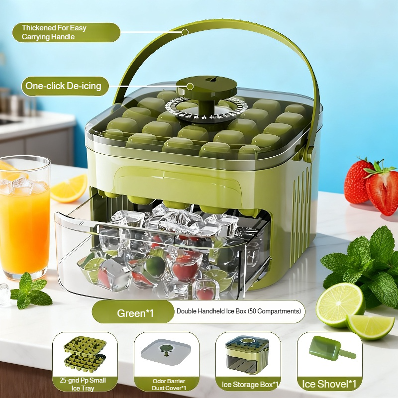 Easy-release plastic large-capacity ice storage press ice tray