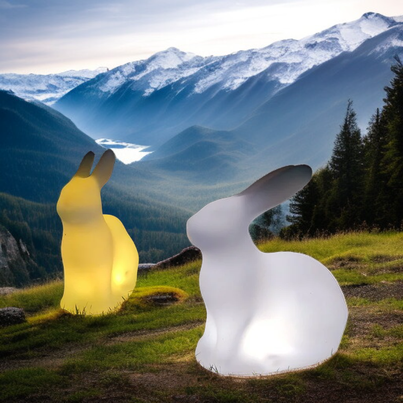  Lámpara de jardín en forma de conejo, luz ambiental para exteriores, decoración de jardín