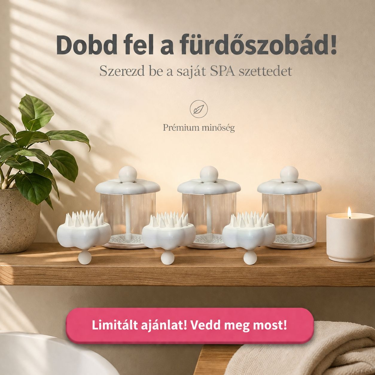 Fejbőr masszázs szilikon kefe habosító palack szett