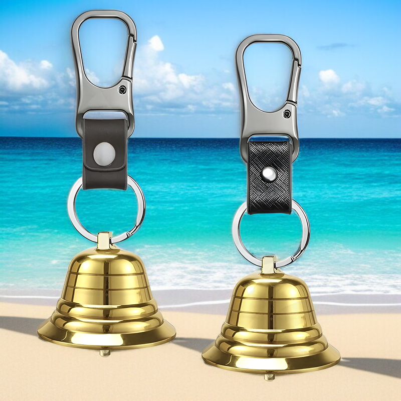 真鍮製クマよけベル 大口径 5CM 真鍮トーン 高音量 サバイバルホイッスル アウトドア ハイキング キャンプ 真鍮ベル クマよけベル 熊よけ用品 父の日ギフト 実用的なギフト