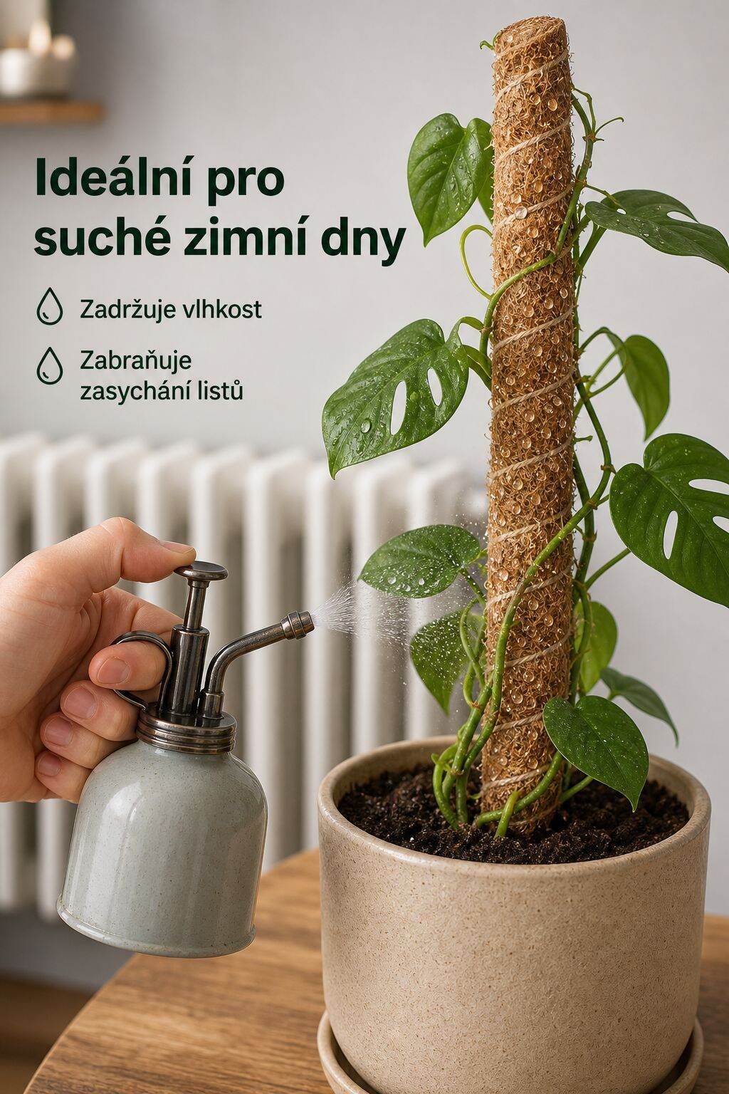Přírodní kokosový sloupek pro podporu rostlin