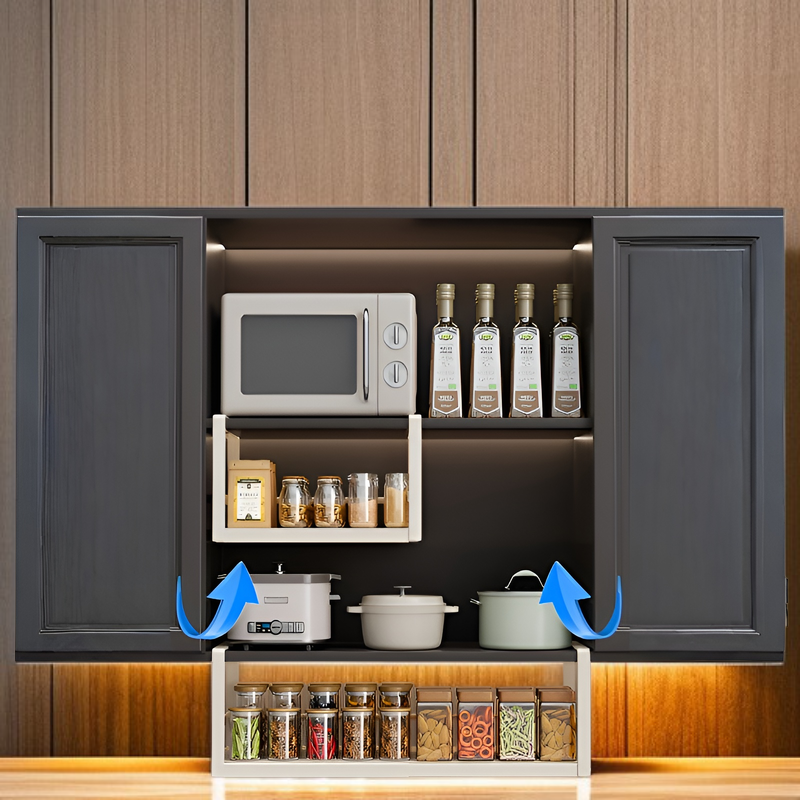 Verstellbares Gewürzregal zum Aufhängen, für Unterschränke und Aufbewahrungskörbe