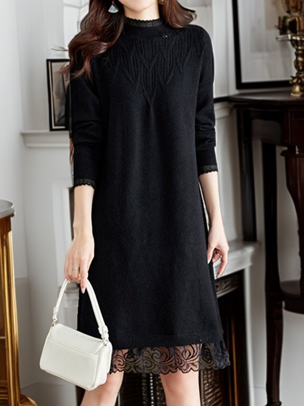 ミディアム丈セーター全体シルエット