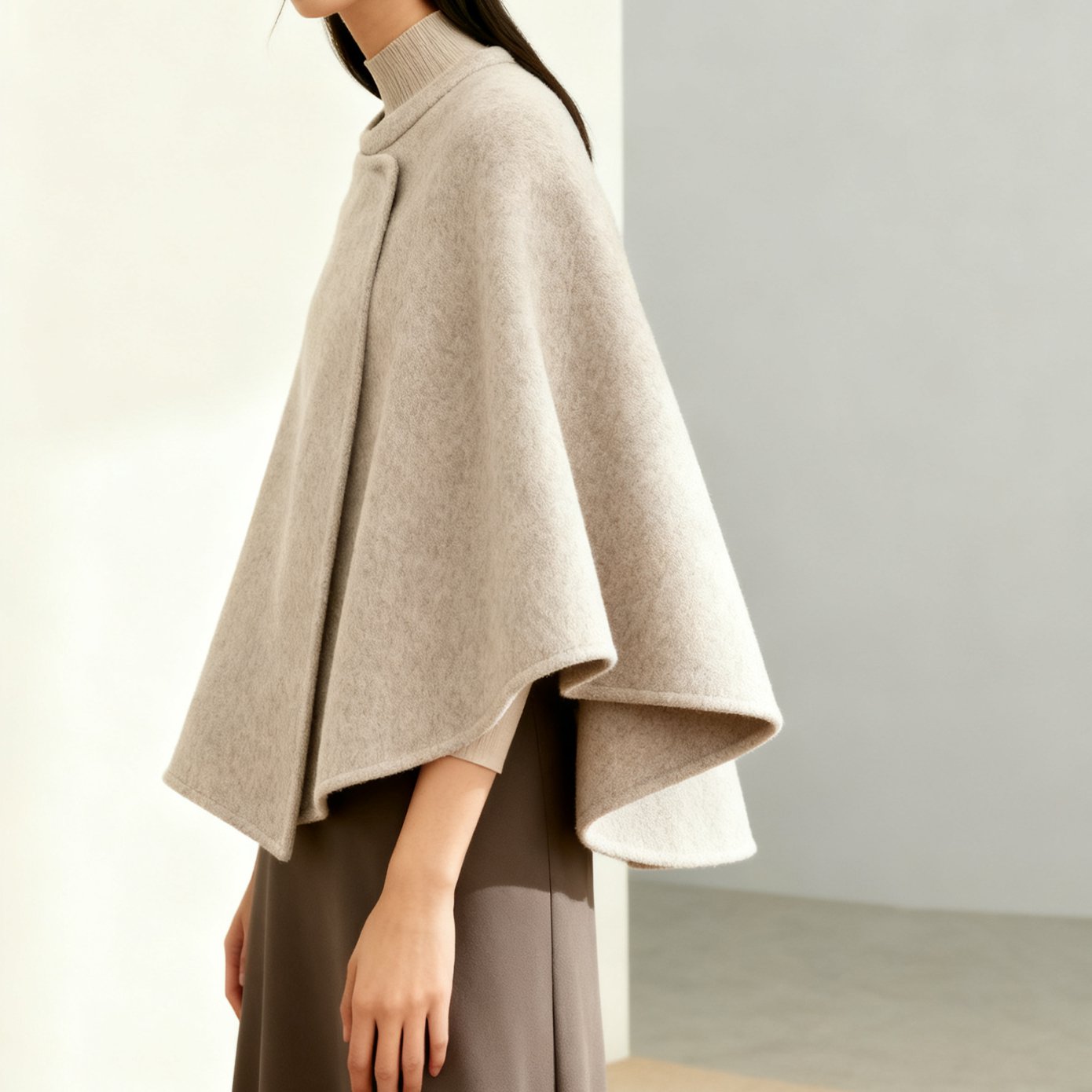 キャメルショール　春コーデ例