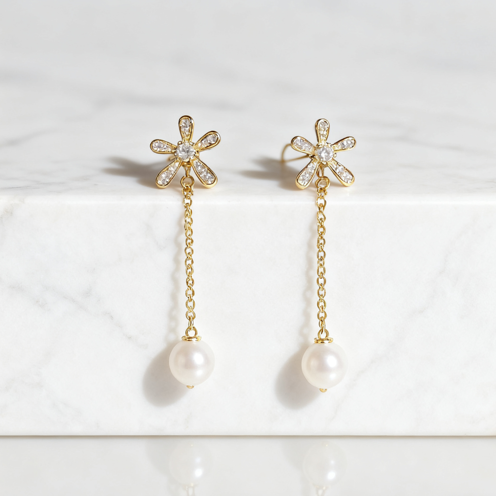 Luxuriöse Blumen-Ohrringe mit Quasten, doppelt tragbar, exklusives Design