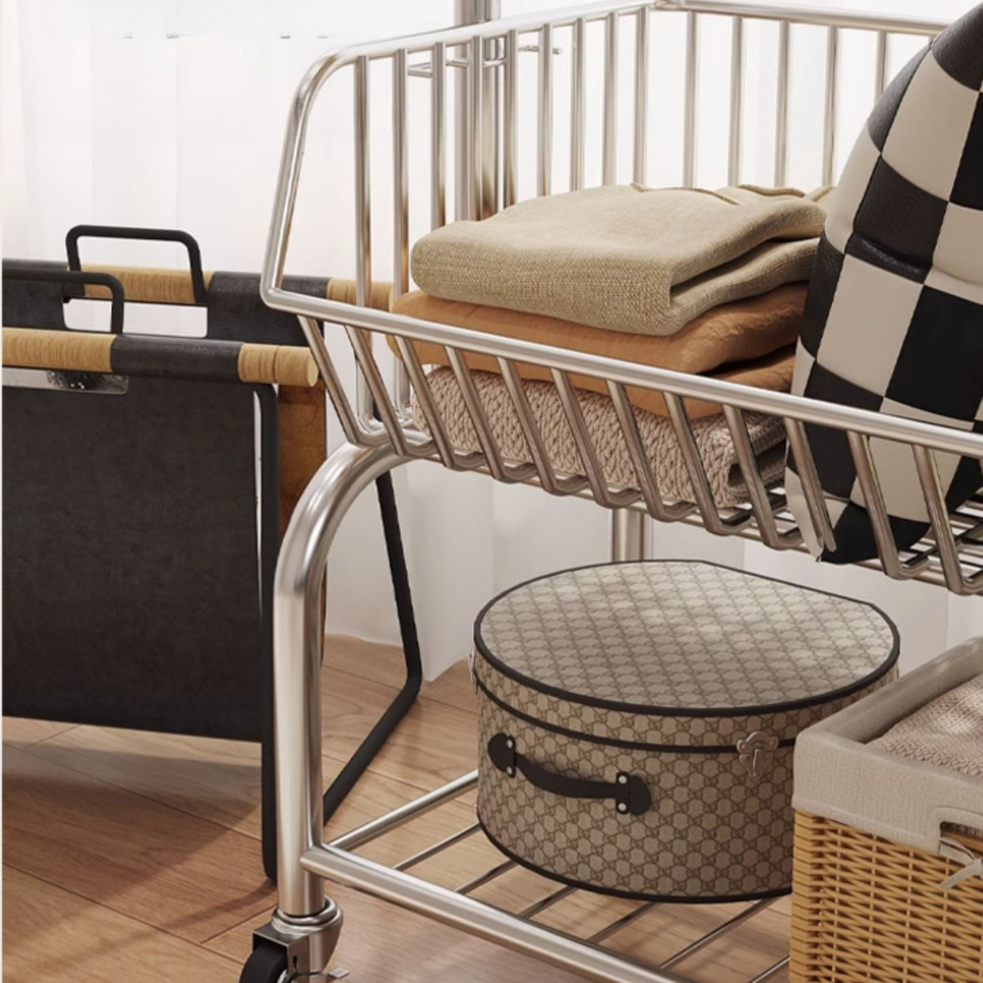 宿舍臥室可移動收納晾衣架 隔夜衣物衣帽架