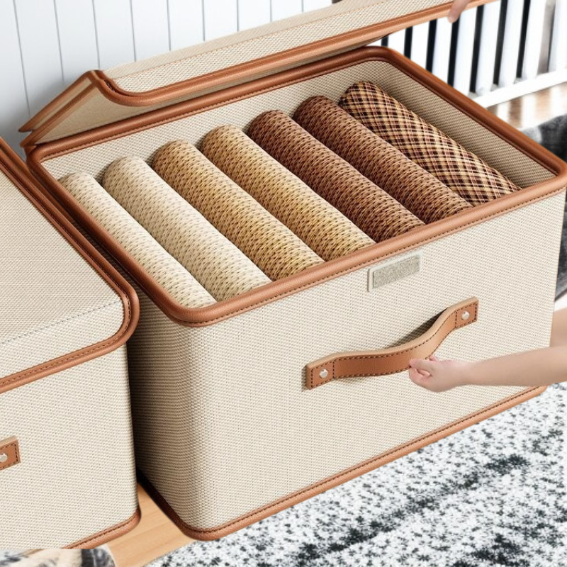 صندوق تخزين الملابس من قماش أكسفورد بسعة كبيرة وتصميم قطعة واحدة وقابل للغسل