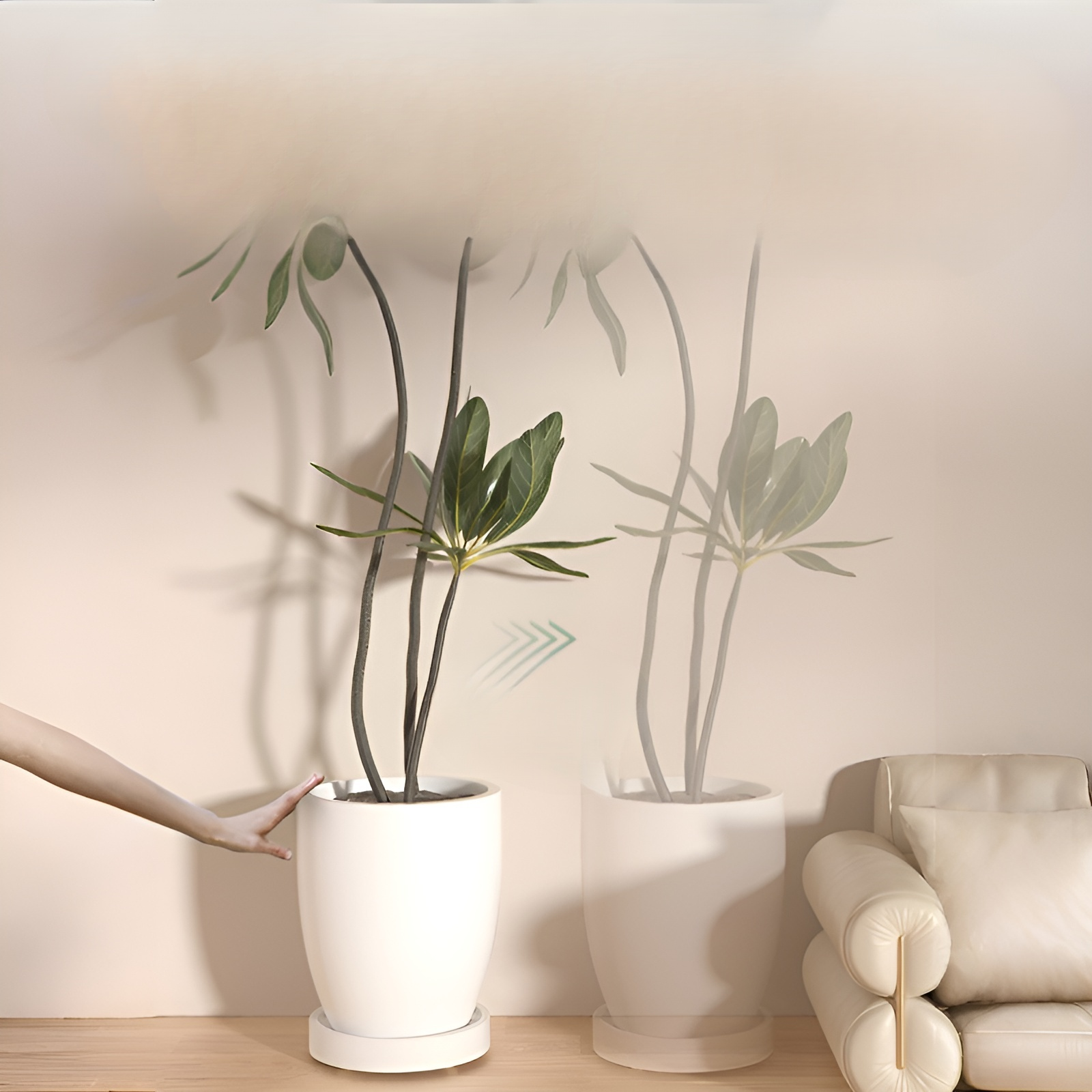 Bandeja redonda para macetas con ruedas giratorias