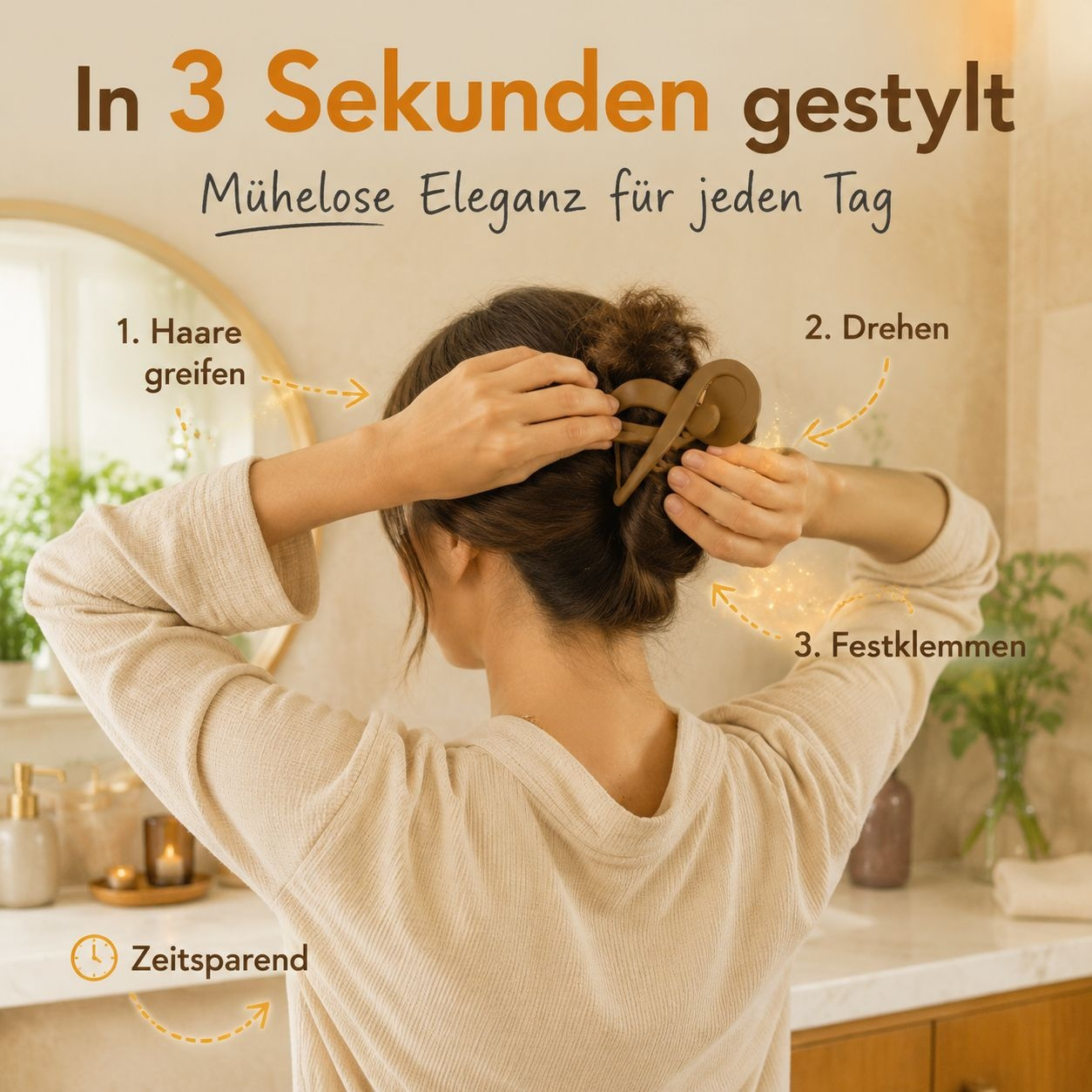 Luxuriöse praktische Haarspange für Damen, Entenschnabel-Klammer für den Hinterkopf