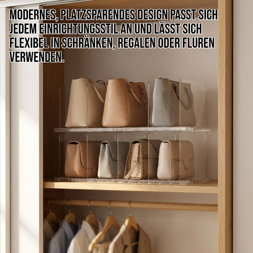 Aufbewahrungsfächer für Haushaltstaschen im Wohnzimmer