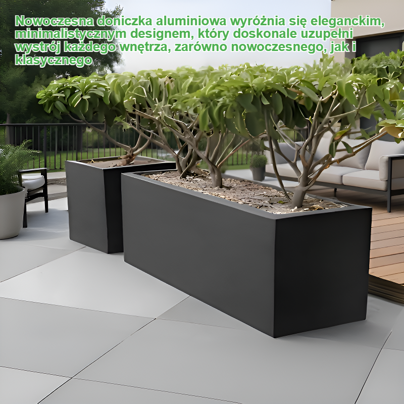 Nowoczesna doniczka aluminiowa