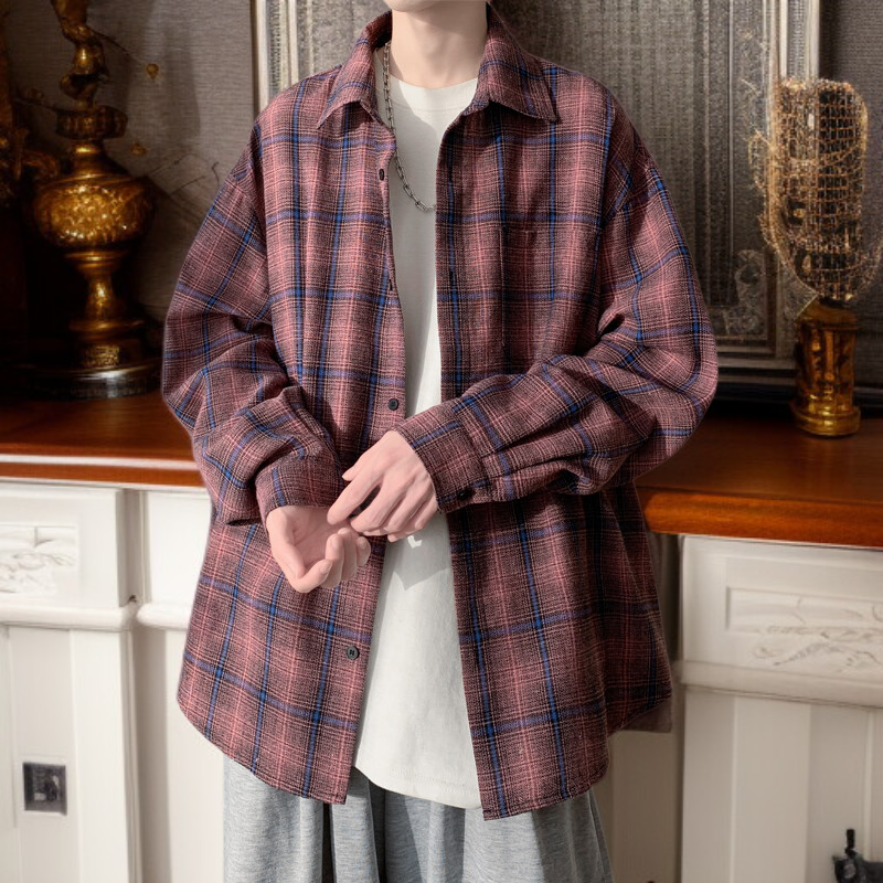 トレンドチェックシャツ メンズ春アウター