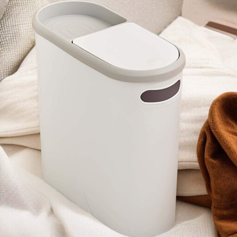 クリエイティブゴミ箱 家庭用トイレゴミ箱 リビングルーム キッチンゴミ箱 バスルーム 隙間ゴミ箱 蓋付き プッシュ式ゴミ箱