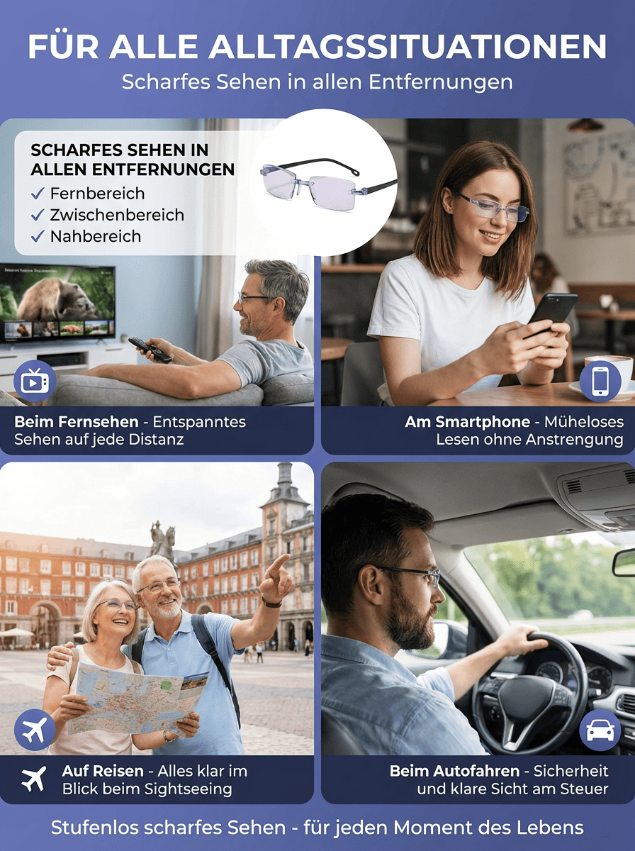【Sehkraft zurück auf 20 Jahre】Intelligente Fokusveränderung Komfortable Lesebrille