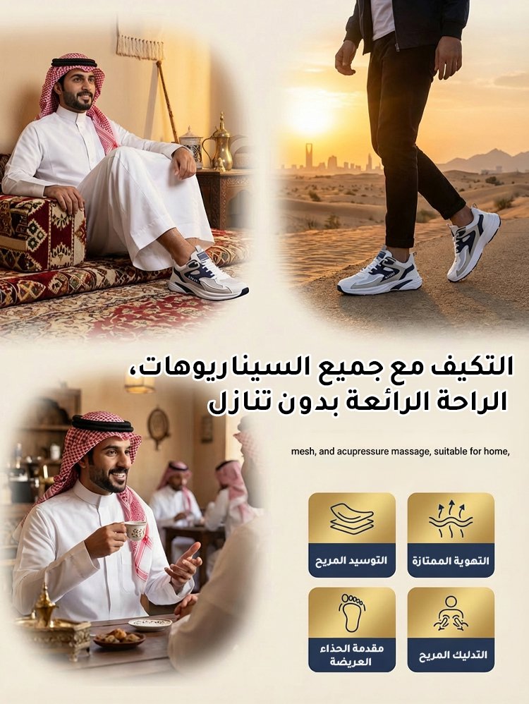 حذاء سنيكرز خفيف وجيد التهوية للرجال(تقنية امتصاص الصدمات المتقدمة)