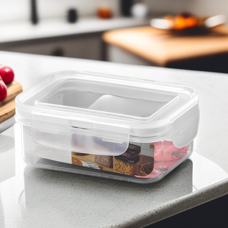 Caja de almuerzo plástica portátil, resistente al calor, con tapa sellada y gran capacidad
