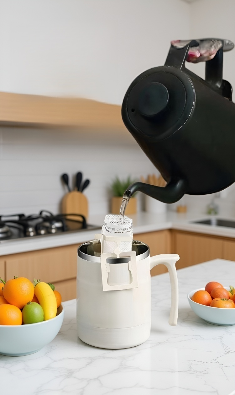 스테인리스 머그컵 뚜껑 클로즈업