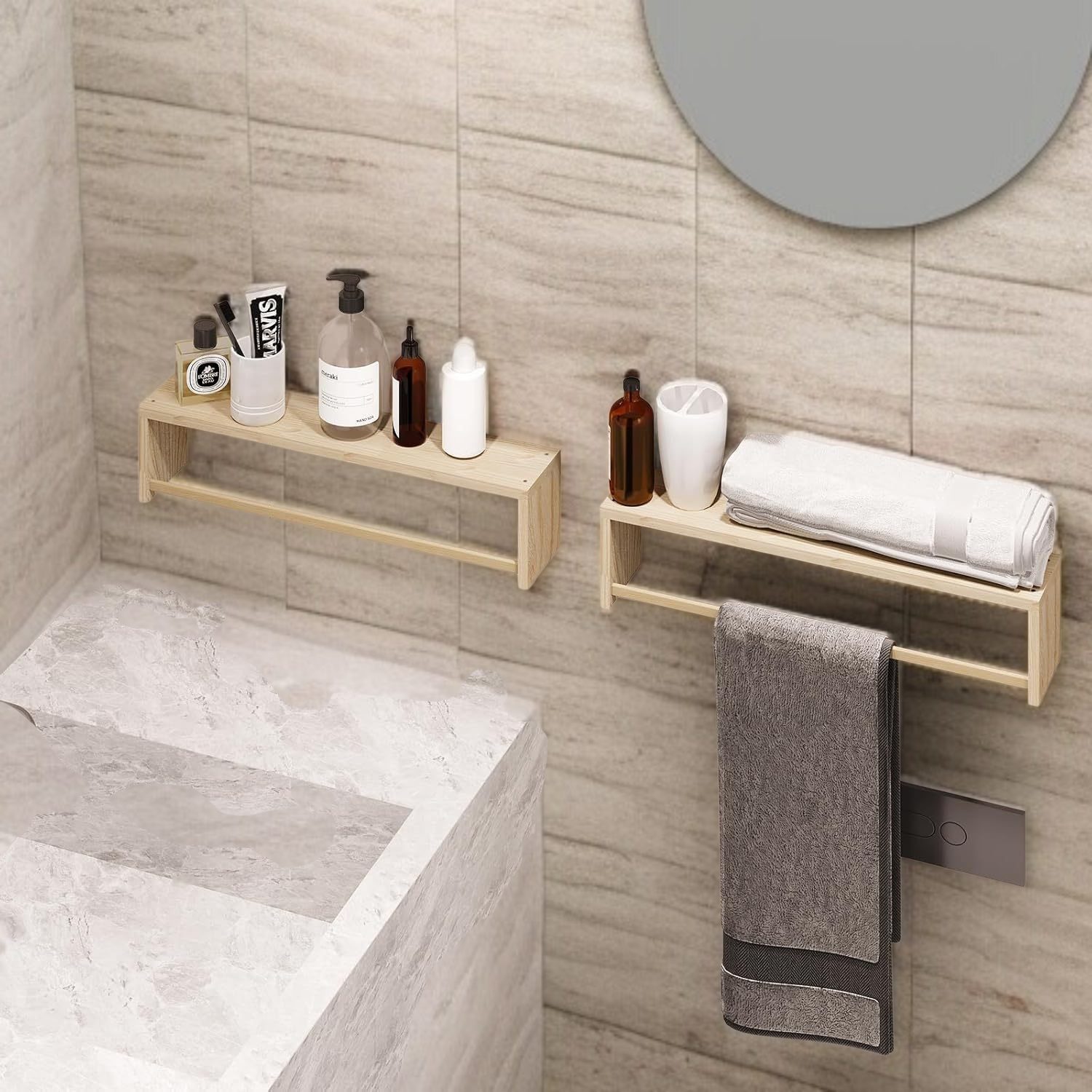 シンプルデザインの壁掛け本棚ラック