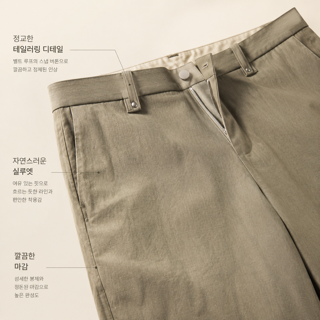 남성 심플 반밴딩 스포츠 캐주얼 팬츠
