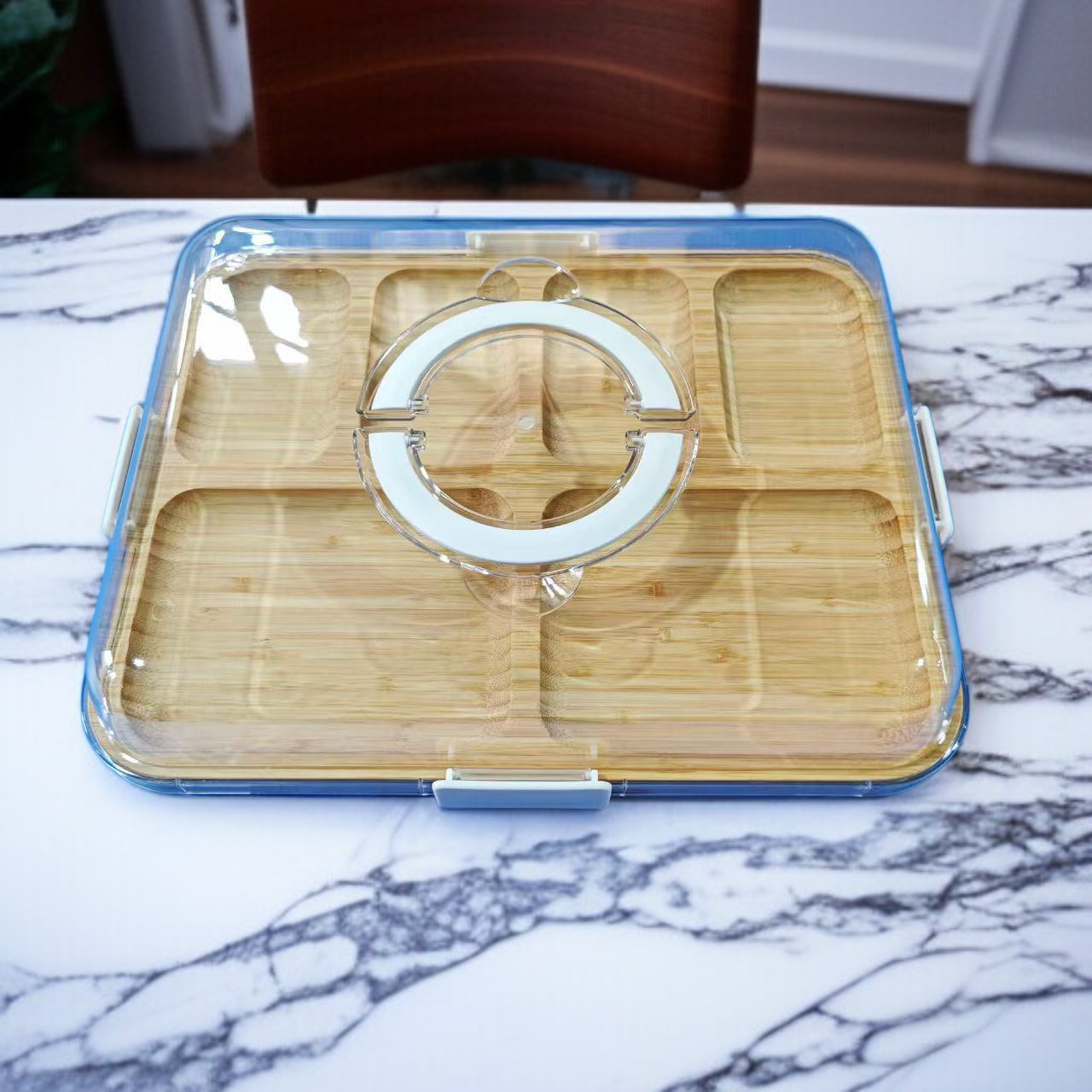 가정용 투명 덮개 나무 트레이