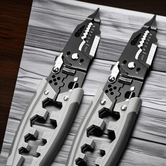 ワイヤーストリッピングペンチ、電気技師用特殊多機能ペンチ、配線ペンチ、ワイヤーストリッピングペンチ、ワイヤーの圧着、ワイヤーの巻き取り、ワイヤーの切断、分割