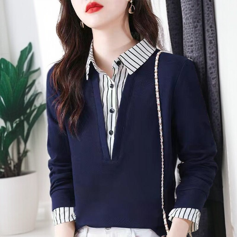 가짜 투피스 셔츠 여 긴팔 맨투맨 봄가을 신상 스타일리쉬 니트 상의 이너