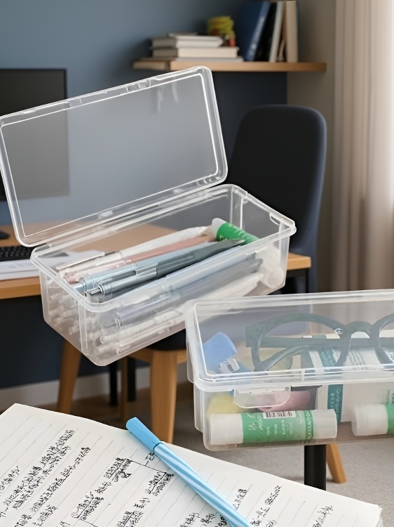 대용량 문구함 필통 필통 수납함 그림 투명 필통 드로잉 크레용 수납함