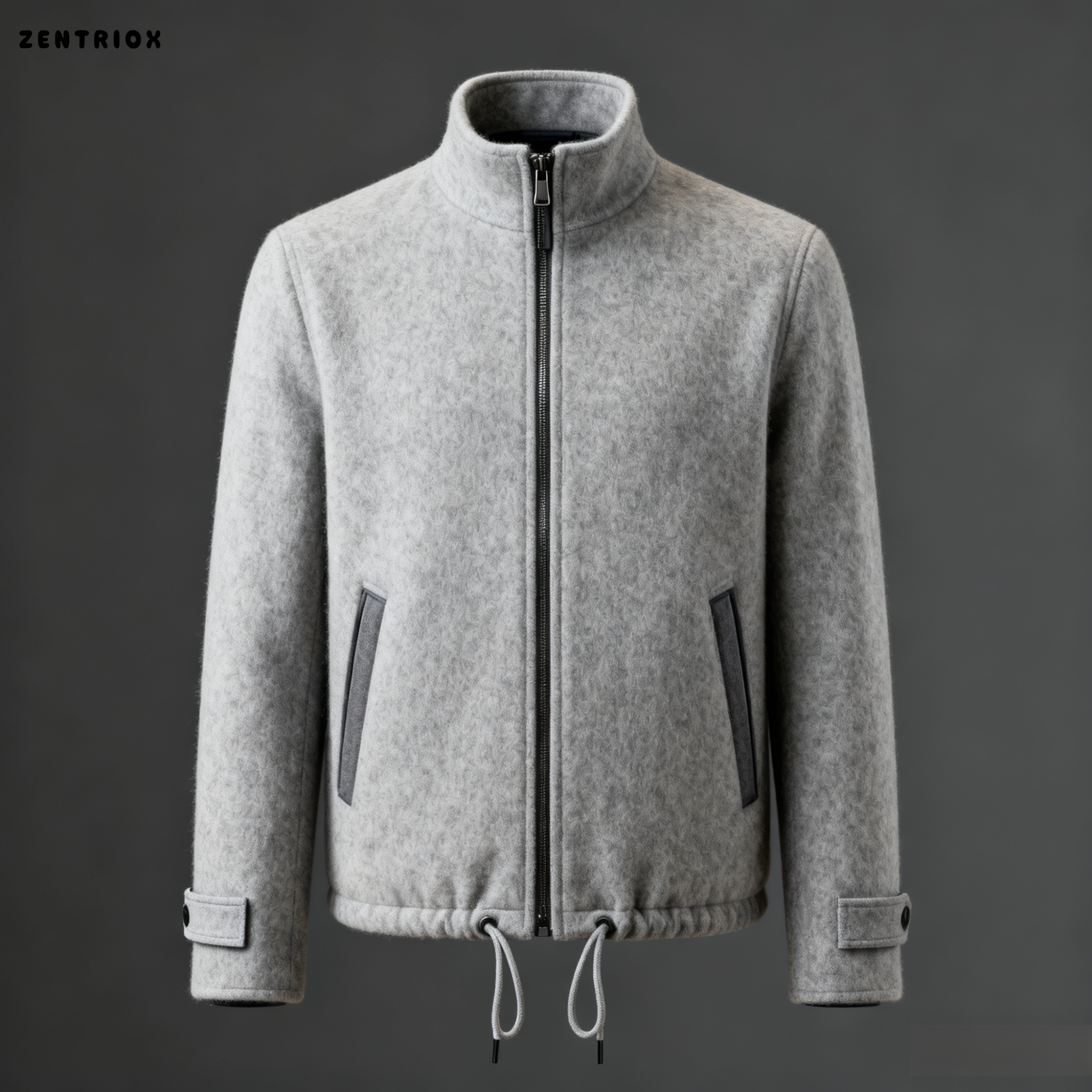 남성용 트렌디한 루즈 워시드 캐주얼 스탠드 칼라 재킷