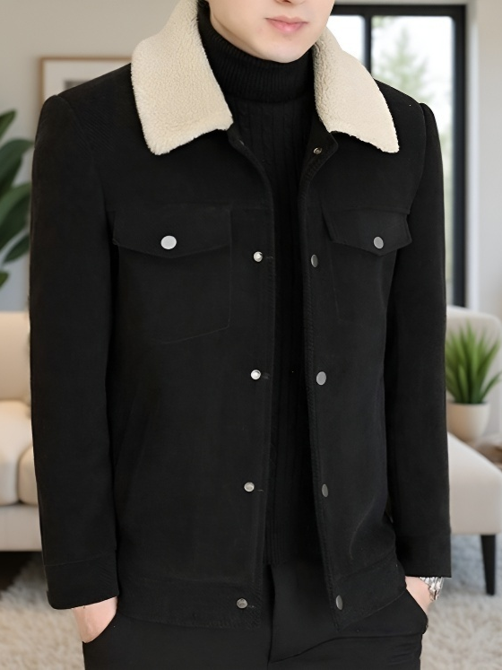 패션 긴팔 점퍼 기모 도톰 남성 코트 칼라 점퍼 패딩 청년 점퍼