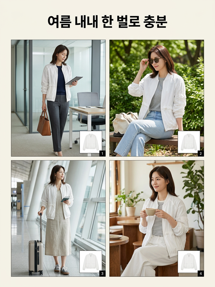 【가볍고 통기성】스탠드 칼라 숏 재킷 캐주얼 경량 자켓