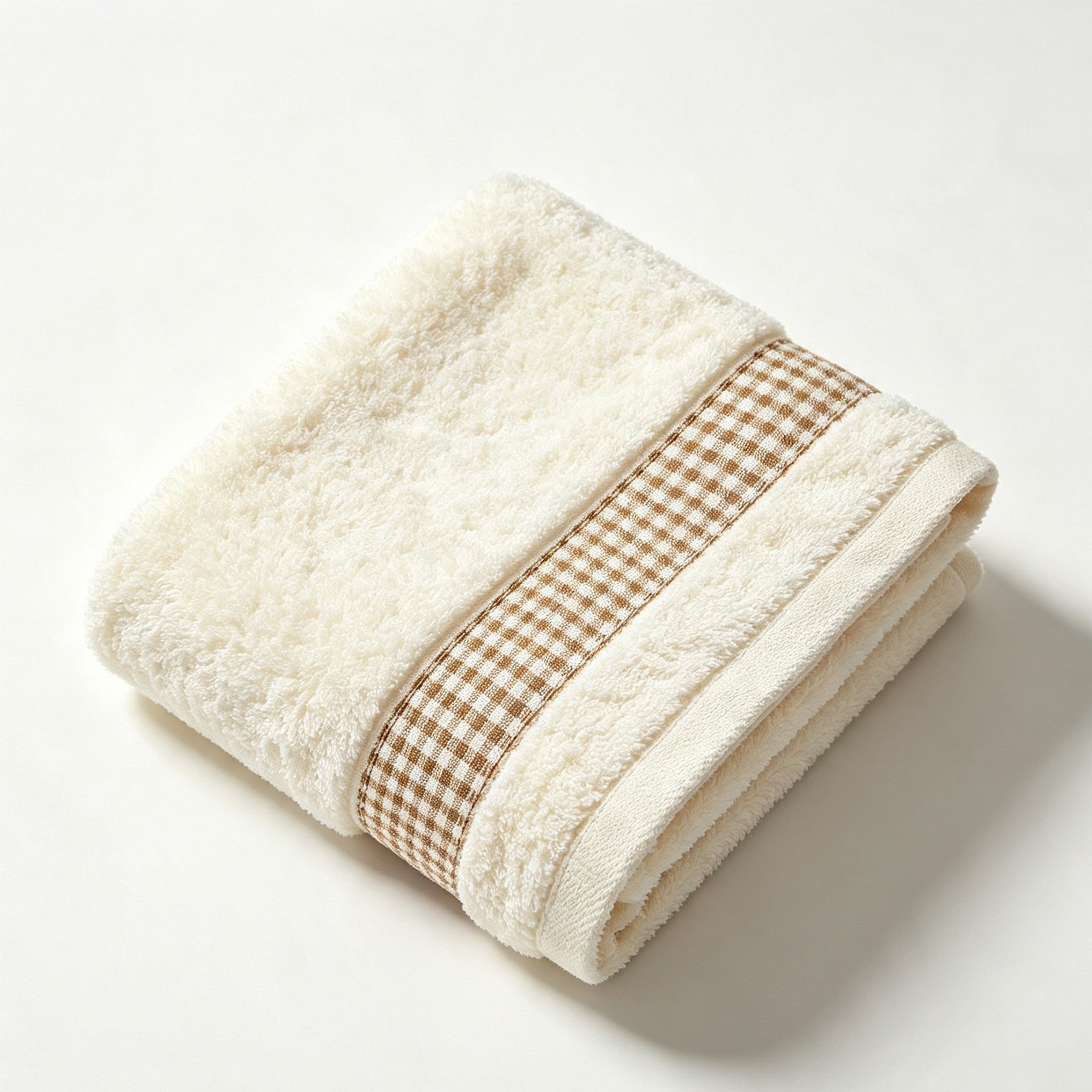Absorbent coral fleece bath towel folded neatly on a bathroom shelf