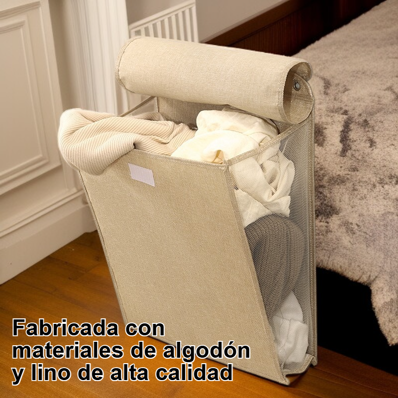 Cesta de ropa de algodón y lino